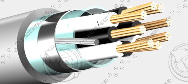 3d serie 9100 - 4x2x0 model - Serie 9100 - 4x2x0,5 mm2 instrumantation cable.max by Cable Master
